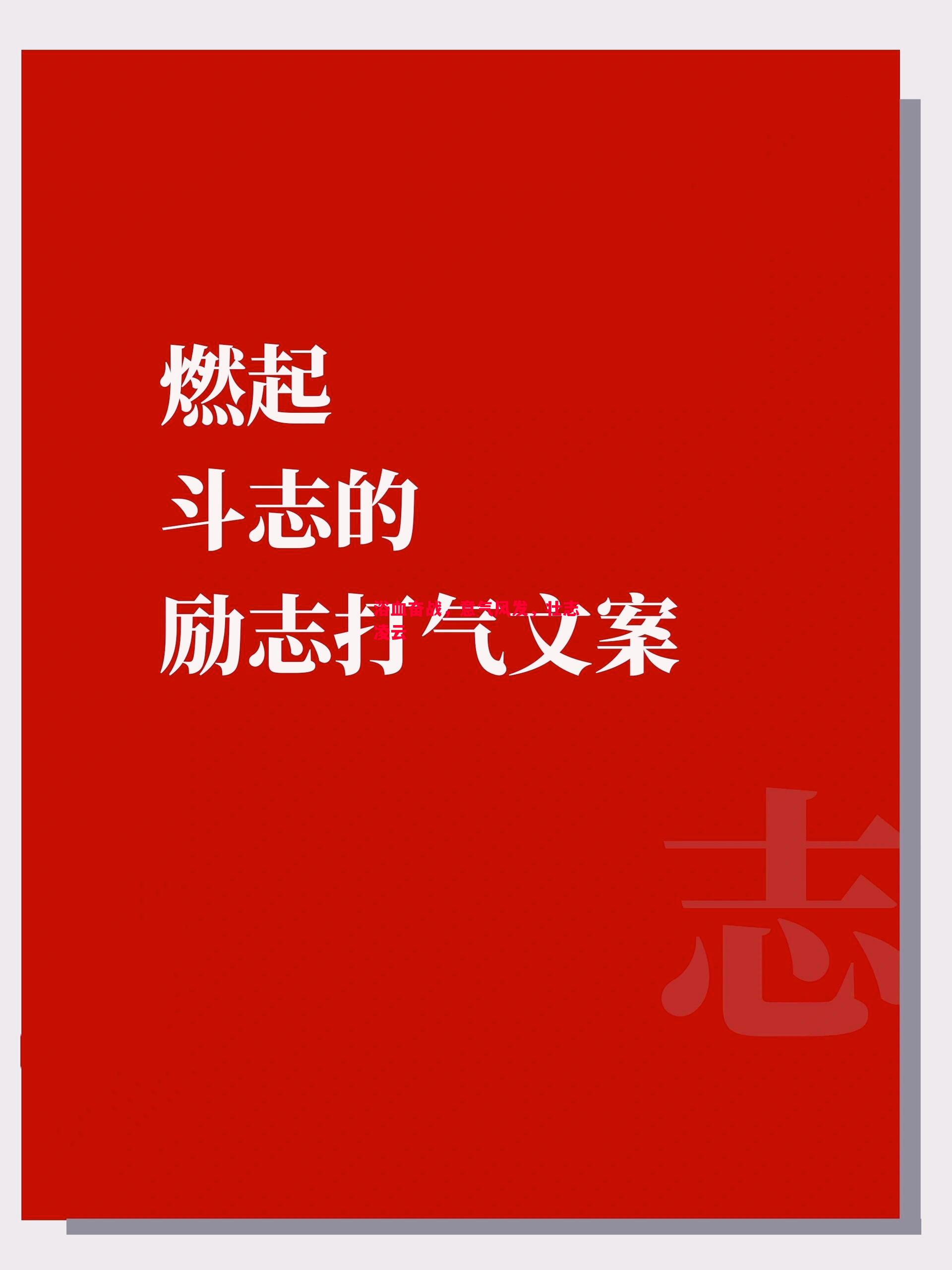 浴血奋战，意气风发，壮志凌云